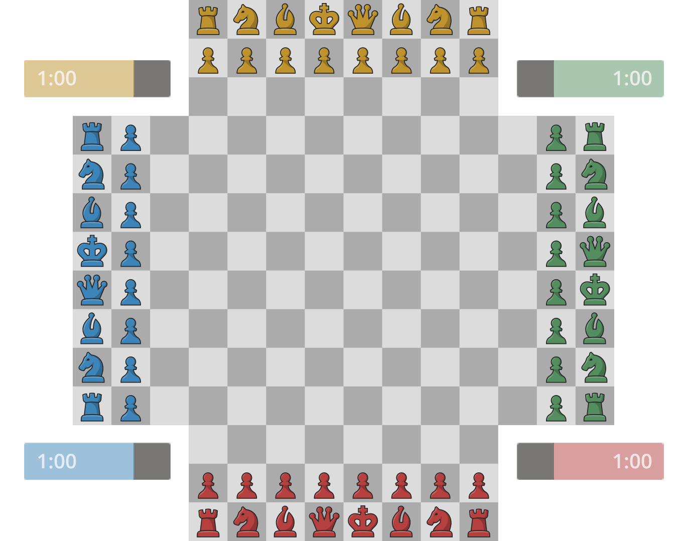 Four Player Chess Clipart (1371x1079), Png Download