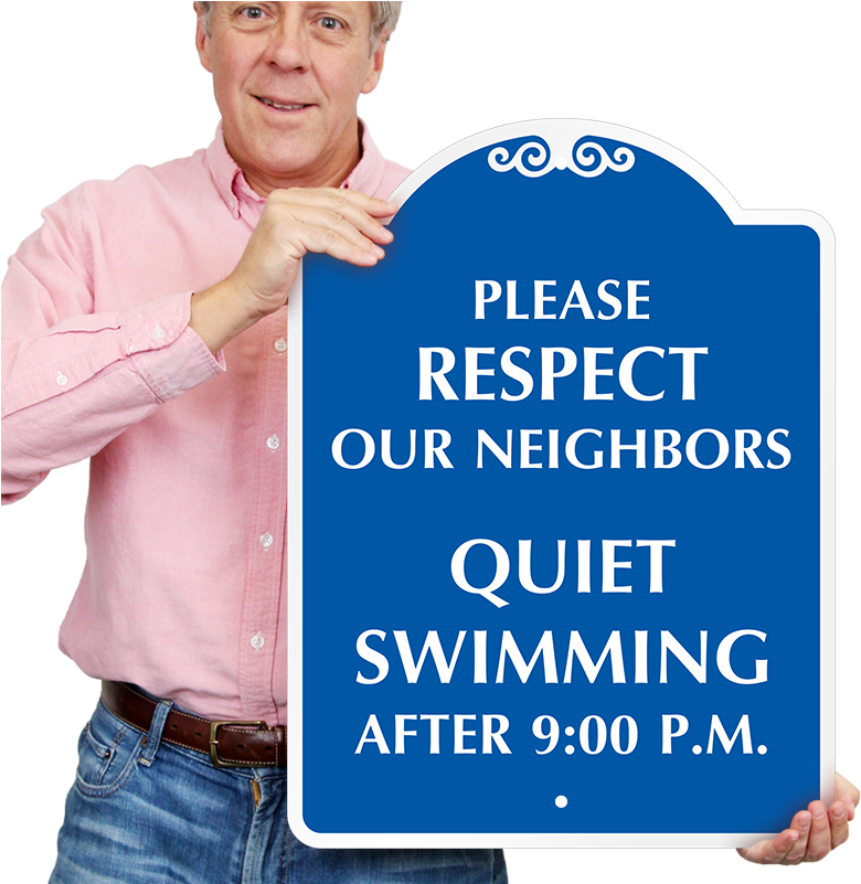 Respect Neighbors, Quiet Swimming After - Beware Of Dog No Trespassing Clipart (800x800), Png Download