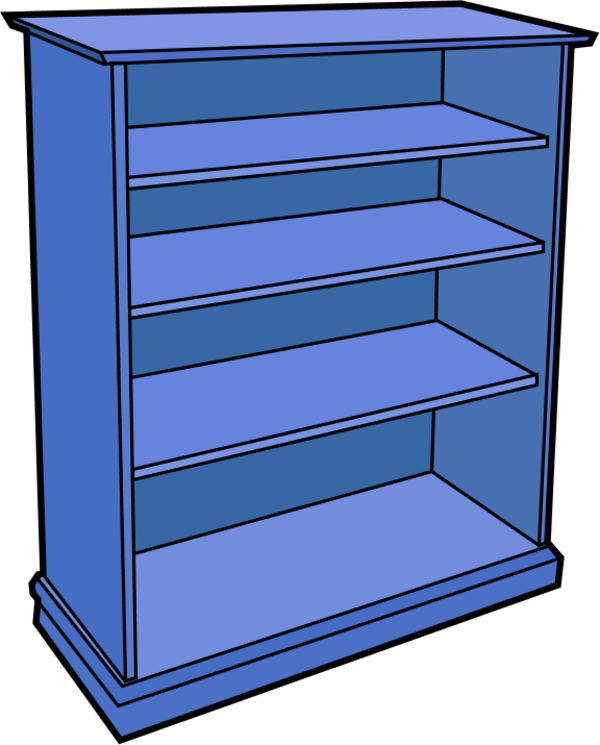 Shelf Clipart Transparent - Empty Book Shelf Clip Art - Png Download (600x745), Png Download