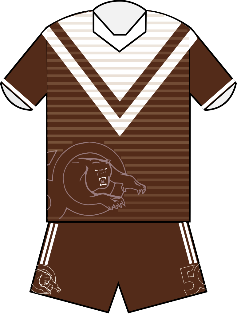 Penrith Panthers Heritage 1967 Jersey - Penrith Panthers Original Jersey Clipart (771x1024), Png Download