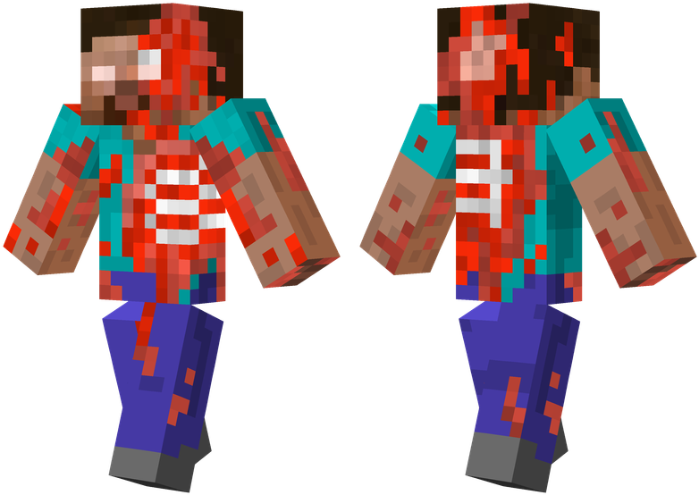 Steve Zombie - Minecraft Skins Zombie Steve Clipart (804x576), Png Download