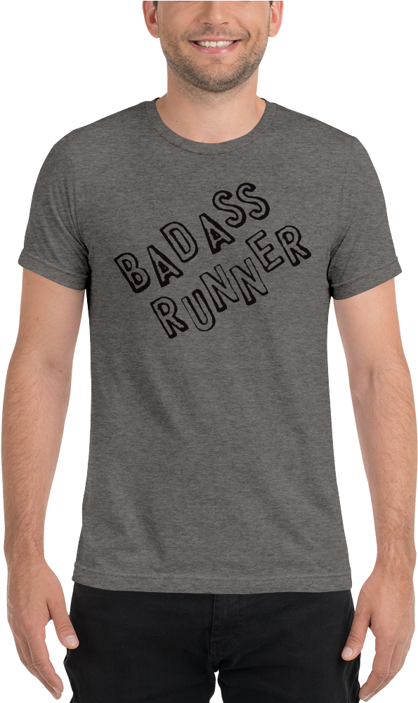 Badass Runner Short Sleeve T-shirt - T-shirt Clipart (1000x1000), Png Download