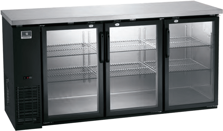 73" Three Glass Door Bar Cooler - Bar Refrigerator Glass Door Clipart (773x483), Png Download