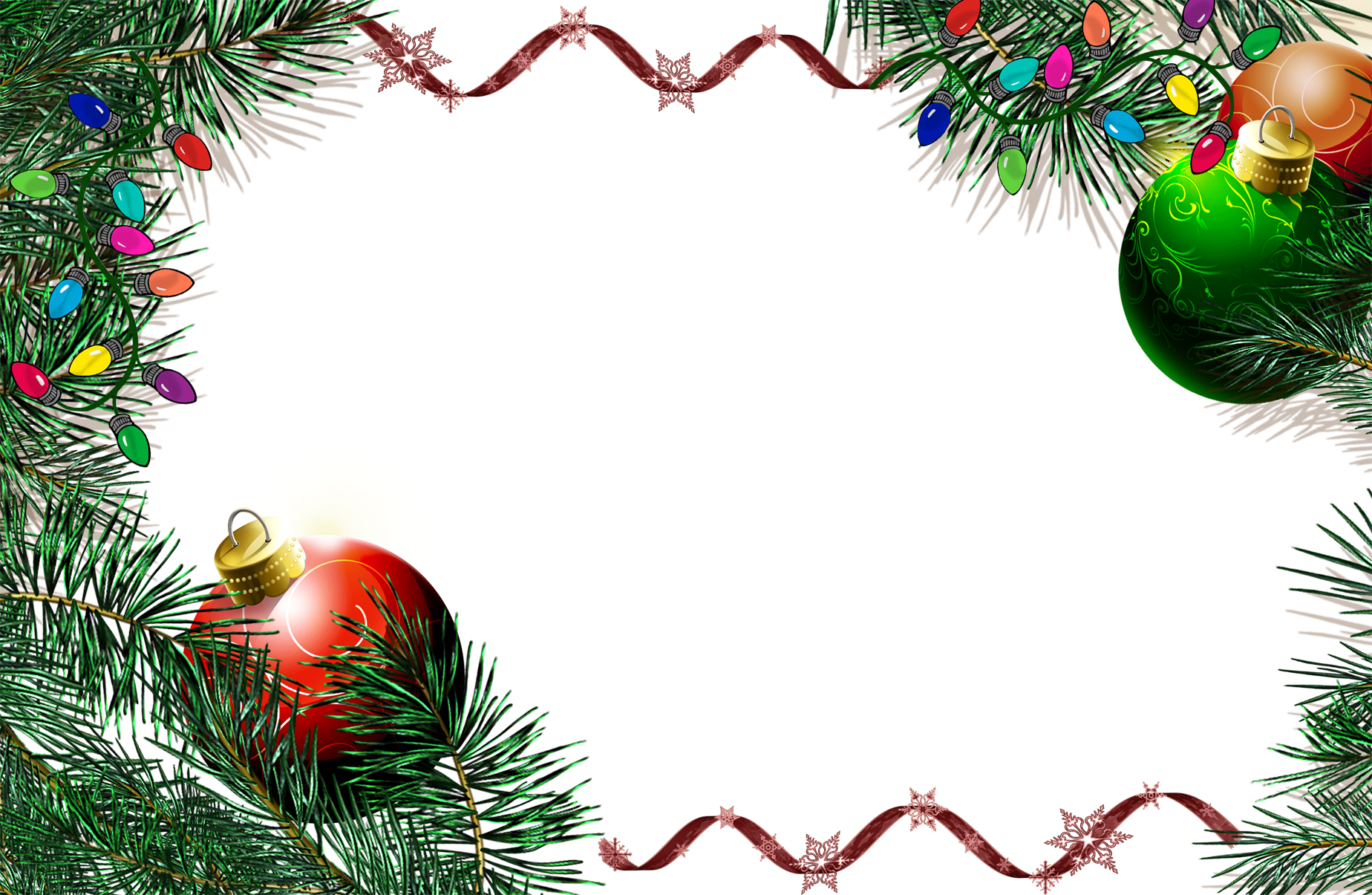 Molduras De Natal - Cartão De Natal Para Escrever Clipart (1848x1205), Png Download