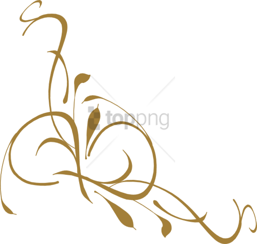 Free Png Gold Swirls Png Png Image With Transparent - Vine Clip Art (850x809), Png Download