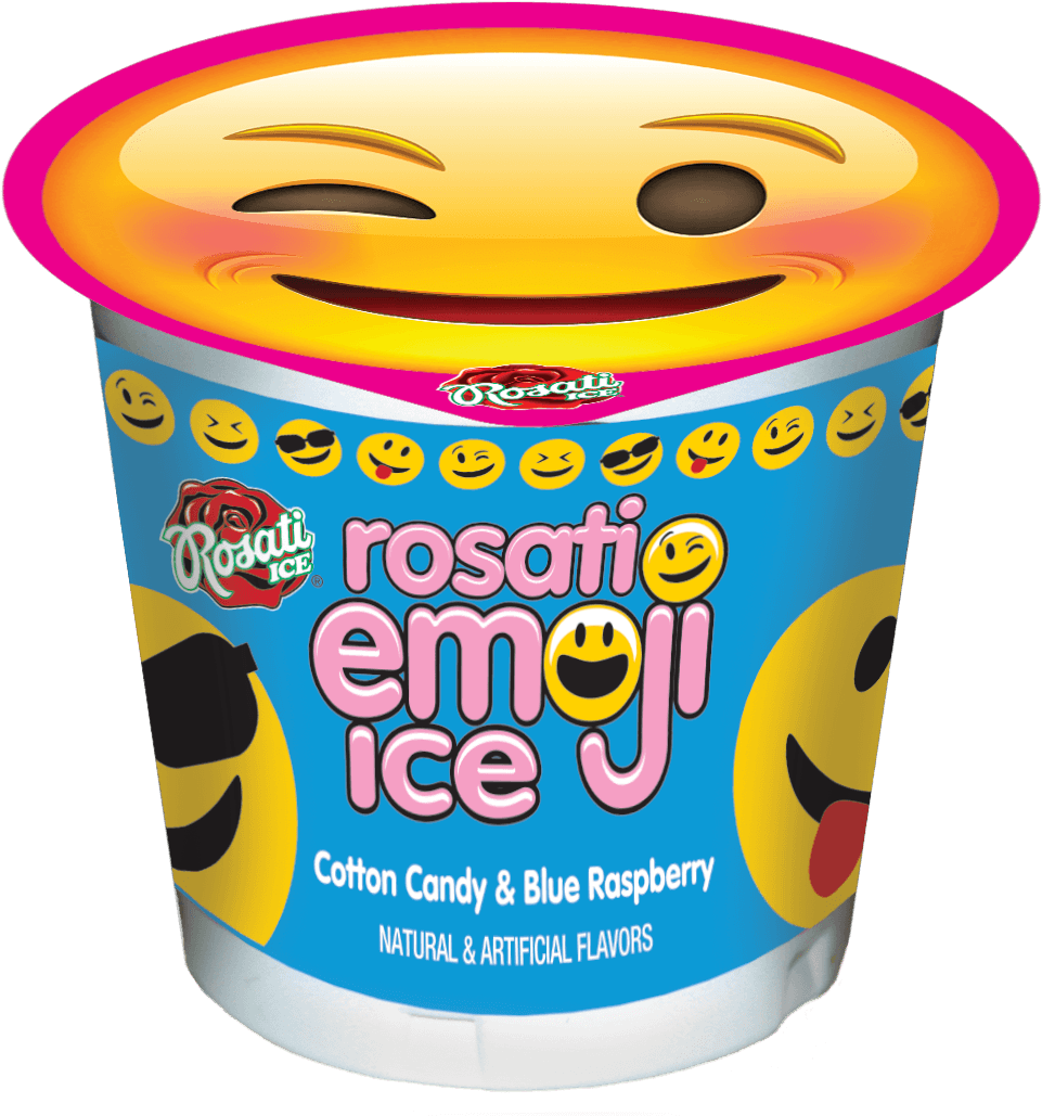 Italian Ice, Cotton Candy, Emoji, Raspberry, Summer - Rosati Emoji Ice Cream Clipart (1019x1070), Png Download