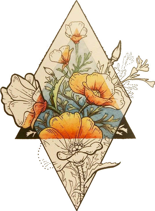 Tumblr Fall Png - Geometric Drawings Of Flowers Clipart (535x726), Png Download