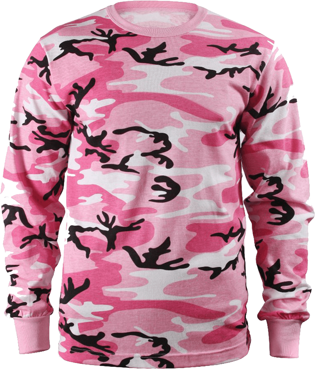 Rothco Long Sleeve Camo T Shirts - Pink Camo Long Sleeve Shirt Clipart (1036x1212), Png Download