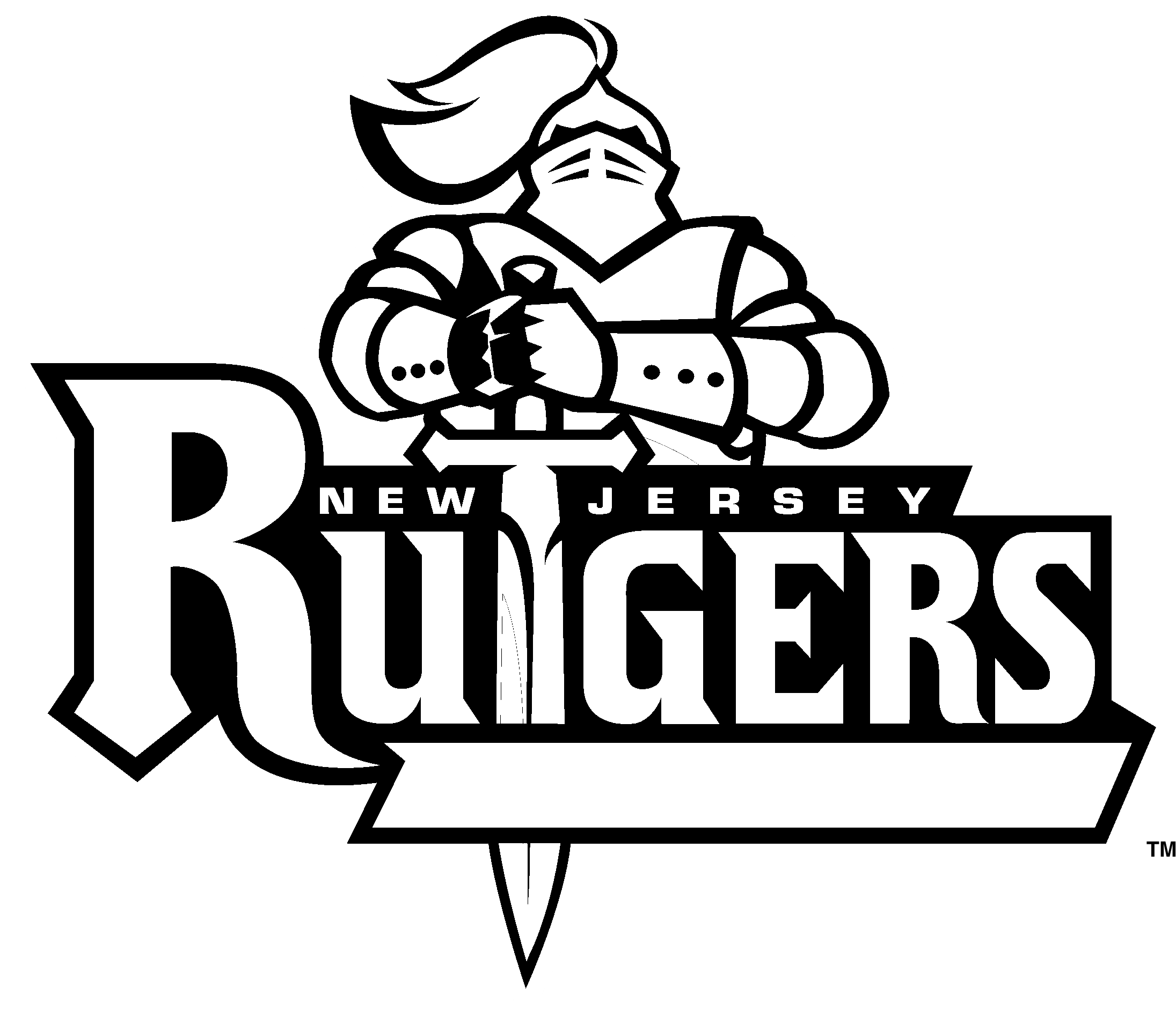 Rutgers Scarlet Knights Logo Black And White - Rutgers Scarlet Knights Clipart (2400x2400), Png Download