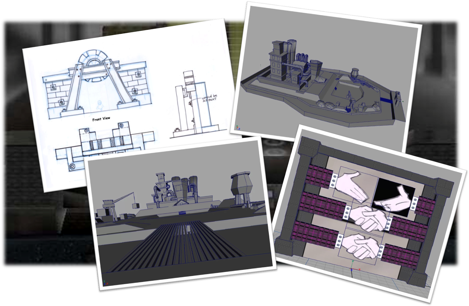 Early Concepts And Models For The Cog Hq - Toontown Online Concept Art Clipart (1595x1040), Png Download