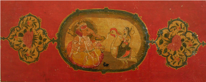 Lord Ganpati & Saraswati Bikaner 1750 - Illustration Clipart (700x500), Png Download