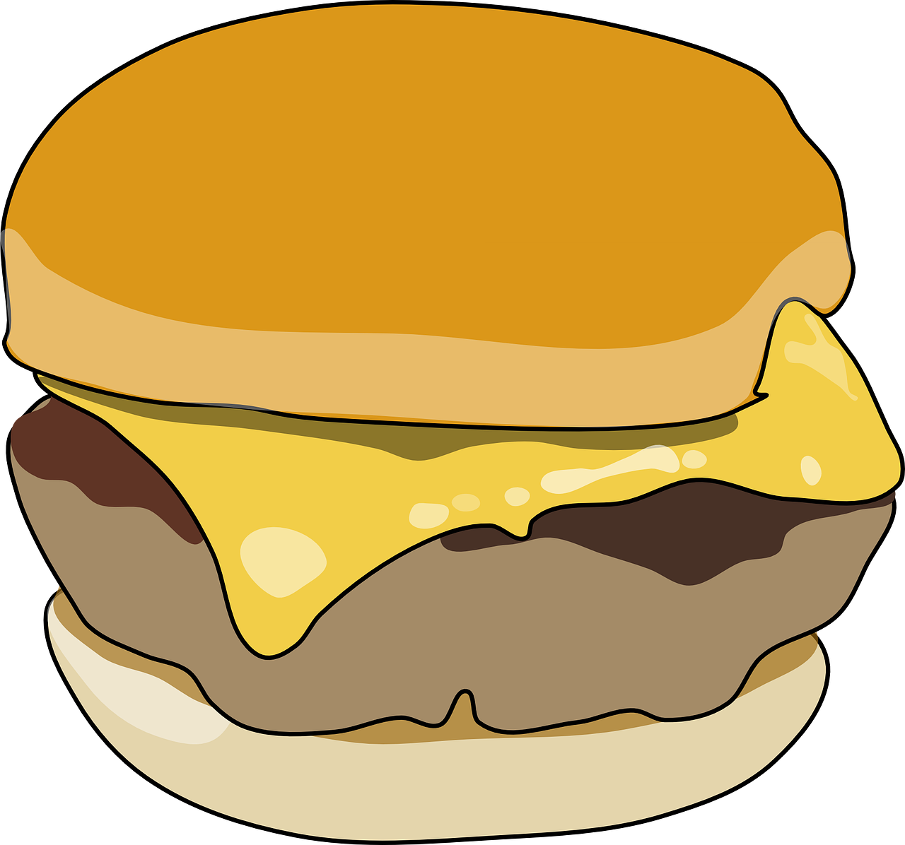 Cheeseburger Hamburger Burger Png Image - Transparent Breakfast Sandwich Clip Art (1280x1196), Png Download