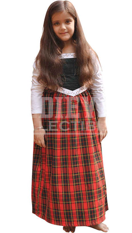 Scotland Traditional Clothing For Girls , Png Download - Girl Clipart (462x817), Png Download
