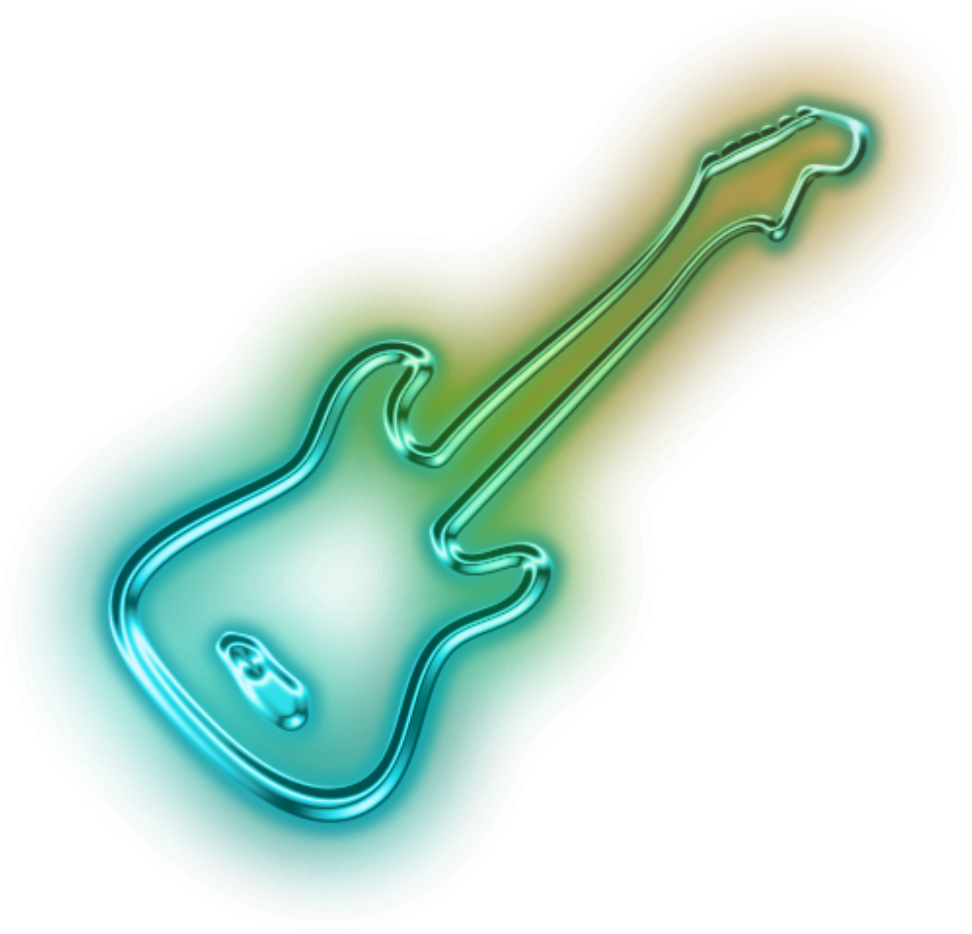 #neon #gitar #green - Illustration Clipart (1024x1820), Png Download