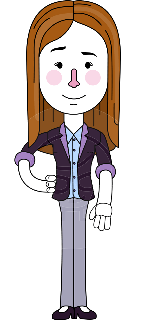 Minimalistic Business Girl Vector Character Design - Cartoon Clipart (957x1060), Png Download