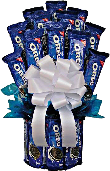 #blue #white #bow #oreos #cookies #sweet #gift #present - Walmart Oreo Bouquet Clipart (356x553), Png Download