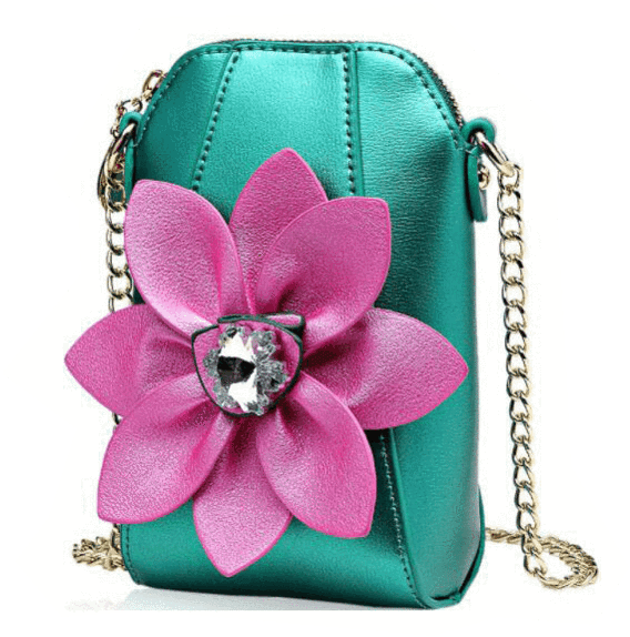 Metallic Flower Bucket Clutch - Handbag Clipart (568x574), Png Download