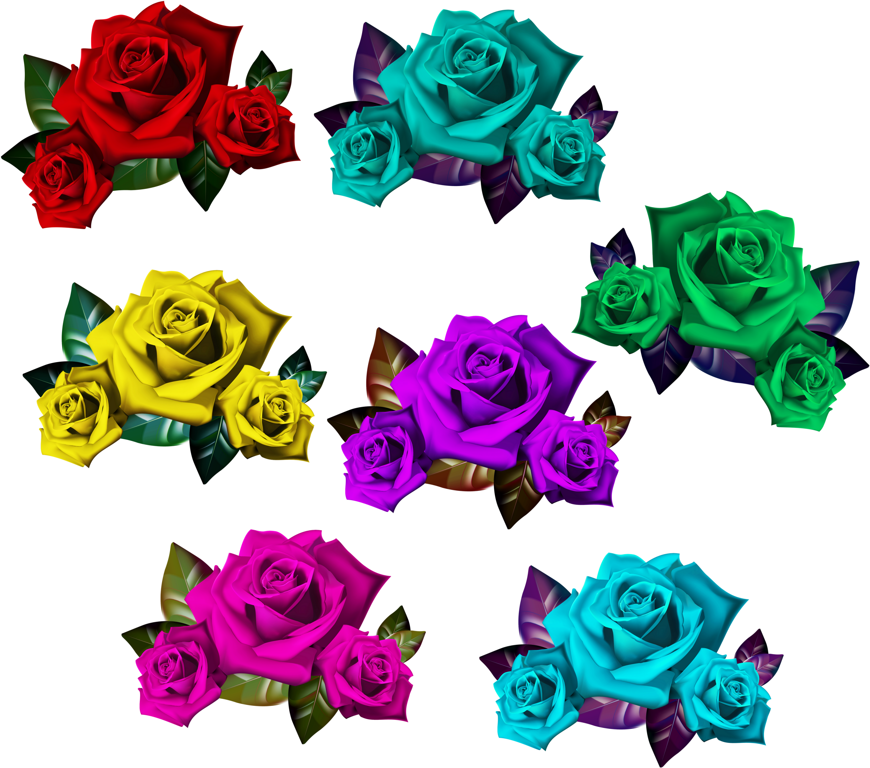 Colorful Romeo Juliet Bouquet Of Roses Frame Clipart - Clip Art - Png Download (3000x2714), Png Download