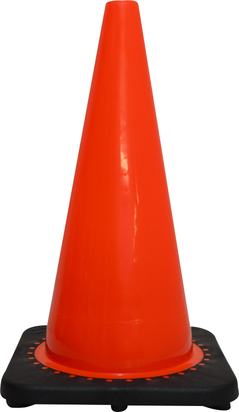 Traffic Cone Orange 450mm - Plastic Clipart (480x827), Png Download