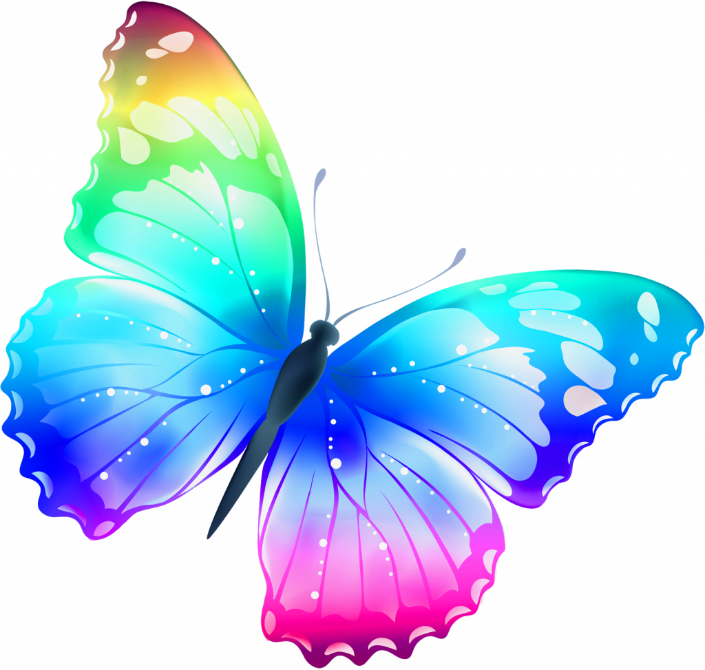 Mariposa Briceyd - Mariposas De Colores Brillantes Clipart (1024x973), Png Download