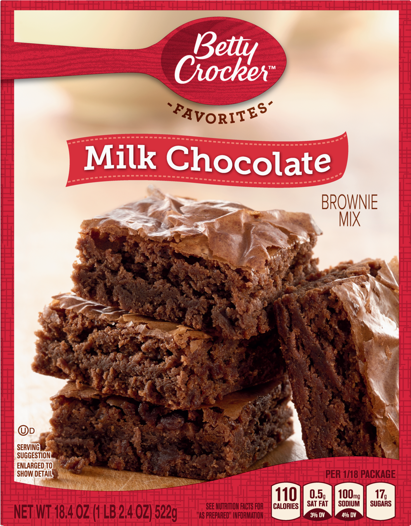 Betty Crocker Milk Chocolate Brownie Mix Family Size, - Brownie Mix Betty Crocker Clipart (1800x1800), Png Download