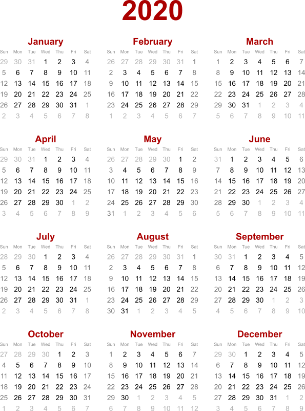 2020 Calendar Png Free Download Calendar Png 2020 Clipart Large Size Png Image Pikpng