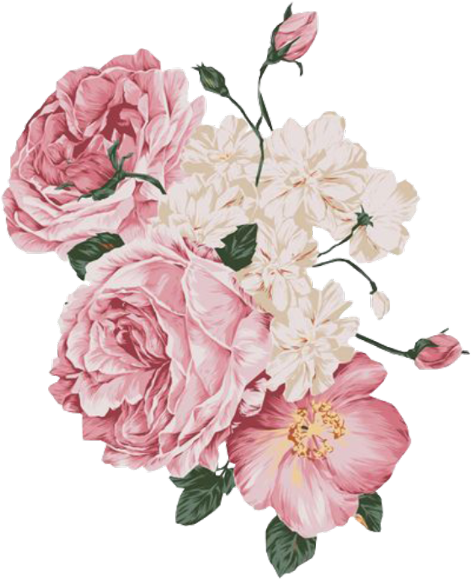 Flower Overlay Png - Flowers Pink Vintage Png Clipart (1024x1536), Png Download