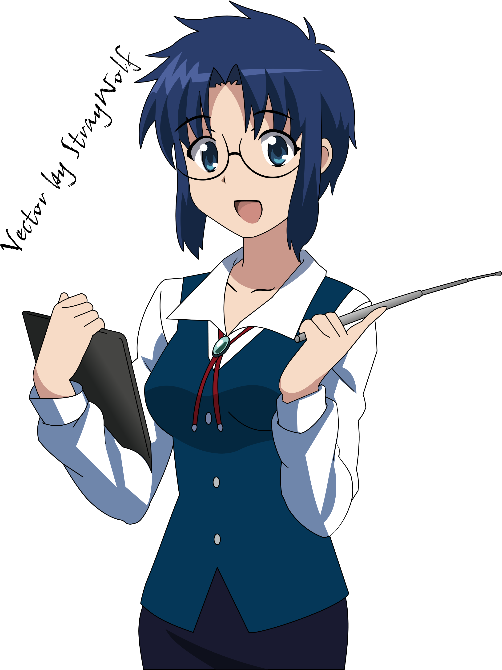 Tohohoe New Anime, No Voice Acting Though, Erm Another - Anime Teacher No Background Clipart (2150x2842), Png Download