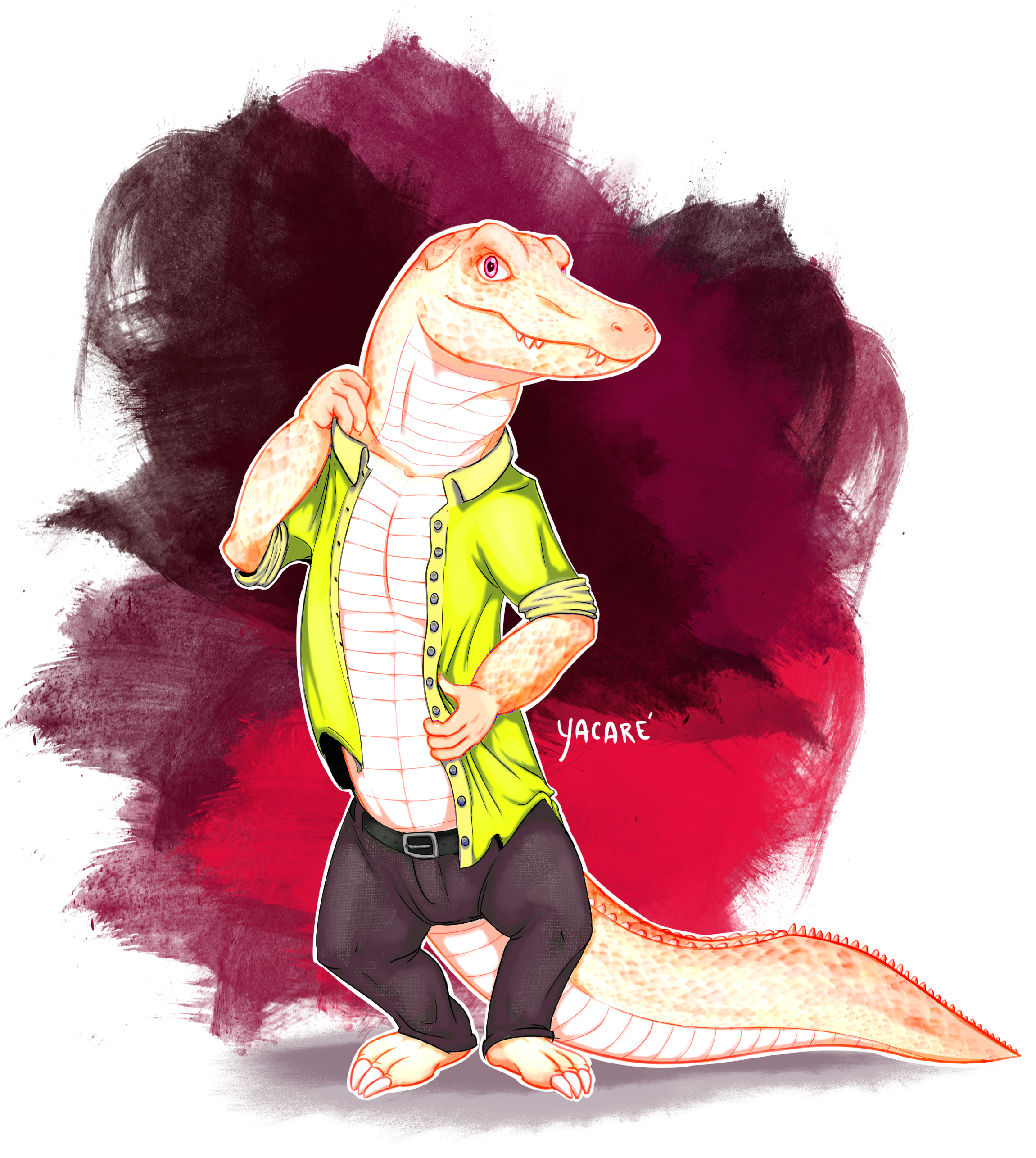 Drawing Crocodile Yacares - Illustration Clipart (2301x2571), Png Download