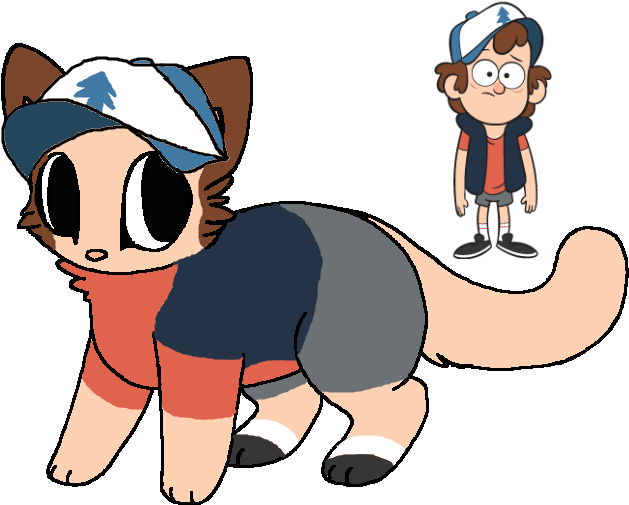 Dipper Pines Images Dipper Cat Design By Bananaramadraws - Gravity Falls Dipper Cat Clipart (672x538), Png Download