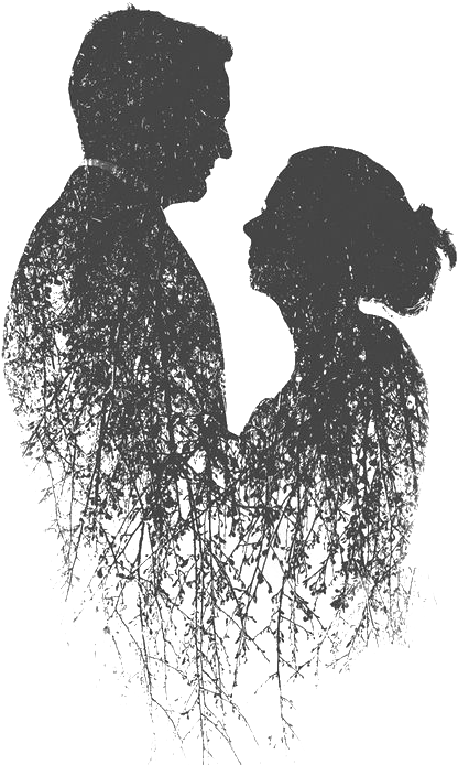 Silhouette Couple Multiple Exposure Png Image High - Love Double Exposure Photography Clipart (564x846), Png Download
