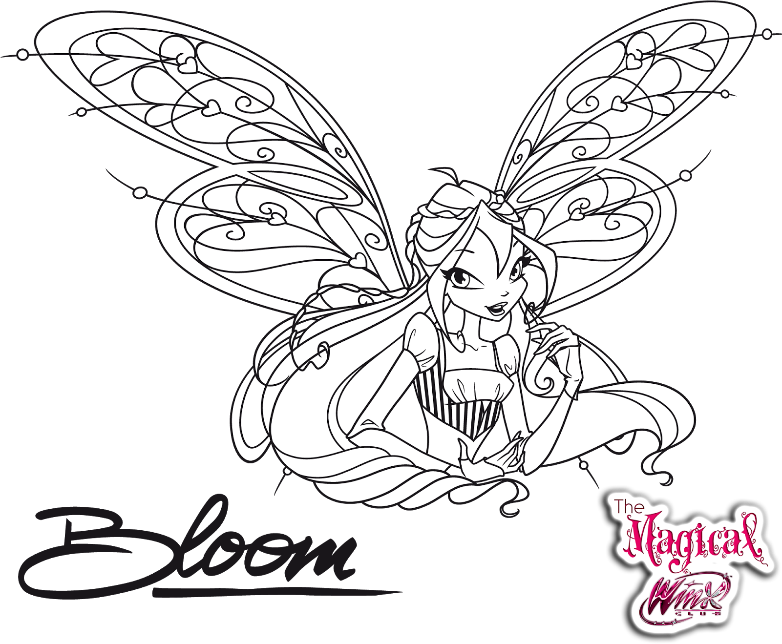 Mcdonalds Logo Coloring Page Coloring Pages - Winx Bloom Clipart (1601x1319), Png Download