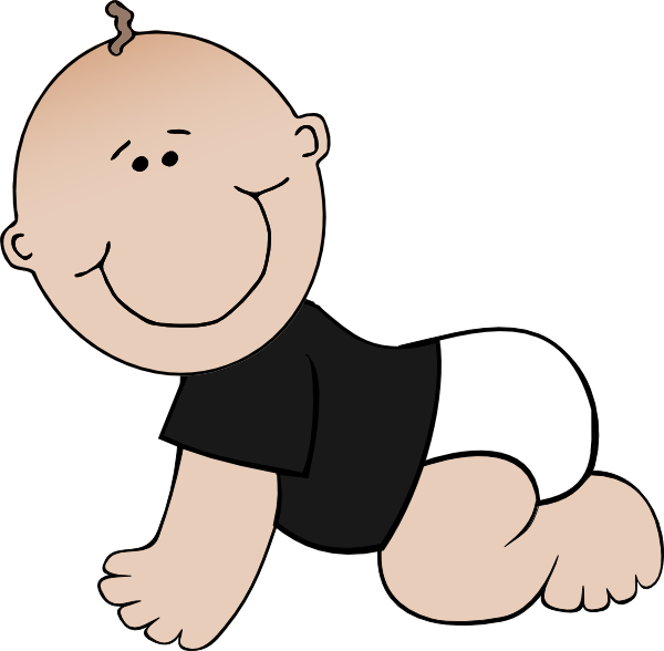 Crawling Baby Black Shirt Svg Clip Arts 600 X 588 Px - Baby Clip Art Boy - Png Download (600x588), Png Download