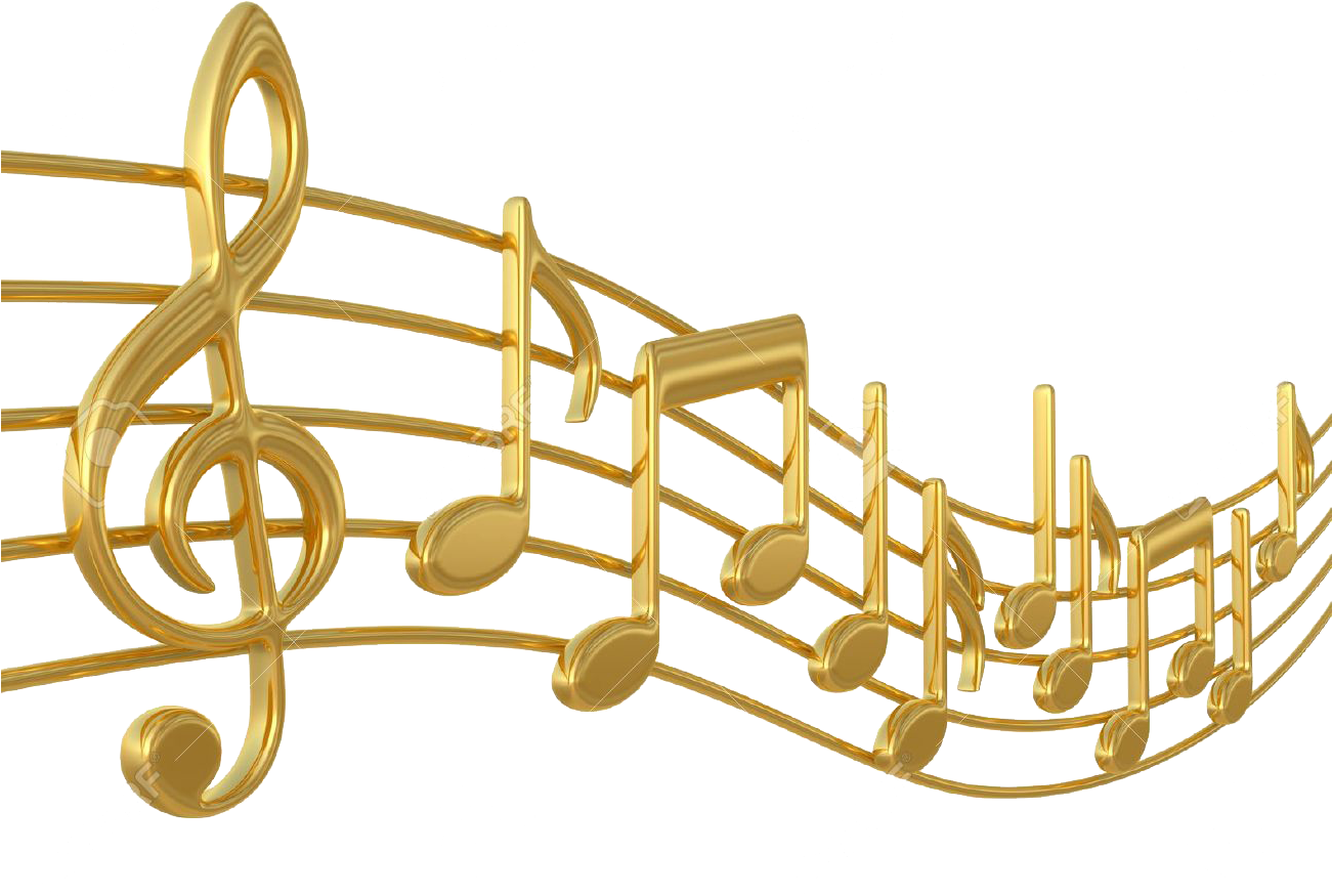 Gold Transparent Music - Gold Music Notes Png Clipart (1300x974), Png Download