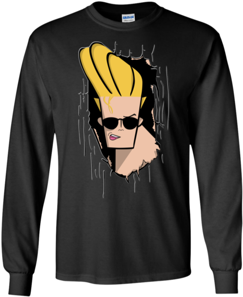 Johnny Bravo Cartoon Shirt Funny Ls Ultra Cotton T - T-shirt Clipart (600x600), Png Download