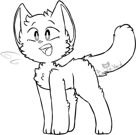 Happy Cat Png - Happy Cat Lineart Clipart (1024x576), Png Download