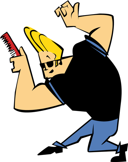 Johnny Bravo Hair Style - Johnny Bravo Combing Hair Clipart (500x666), Png Download