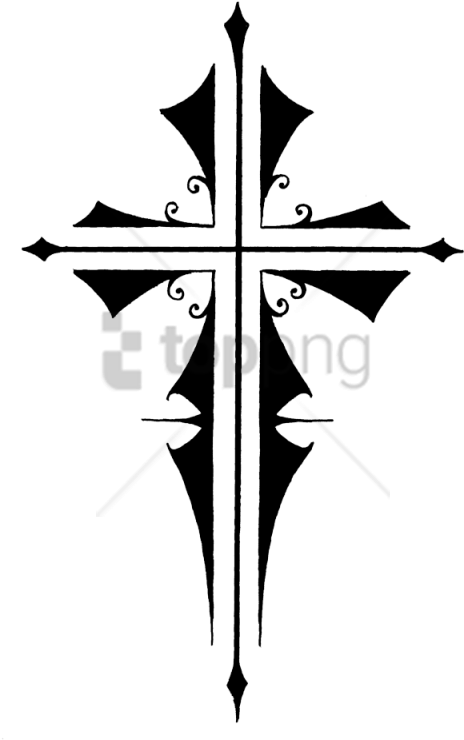 Free Png Cross Tatto Png Image With Transparent Background - Transparent Cross Tattoo Png Clipart (480x762), Png Download