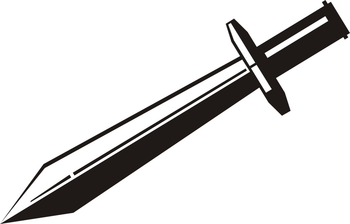 Fight Clipart Sword - Sword Clipart Black And White - Png Download (1169x750), Png Download