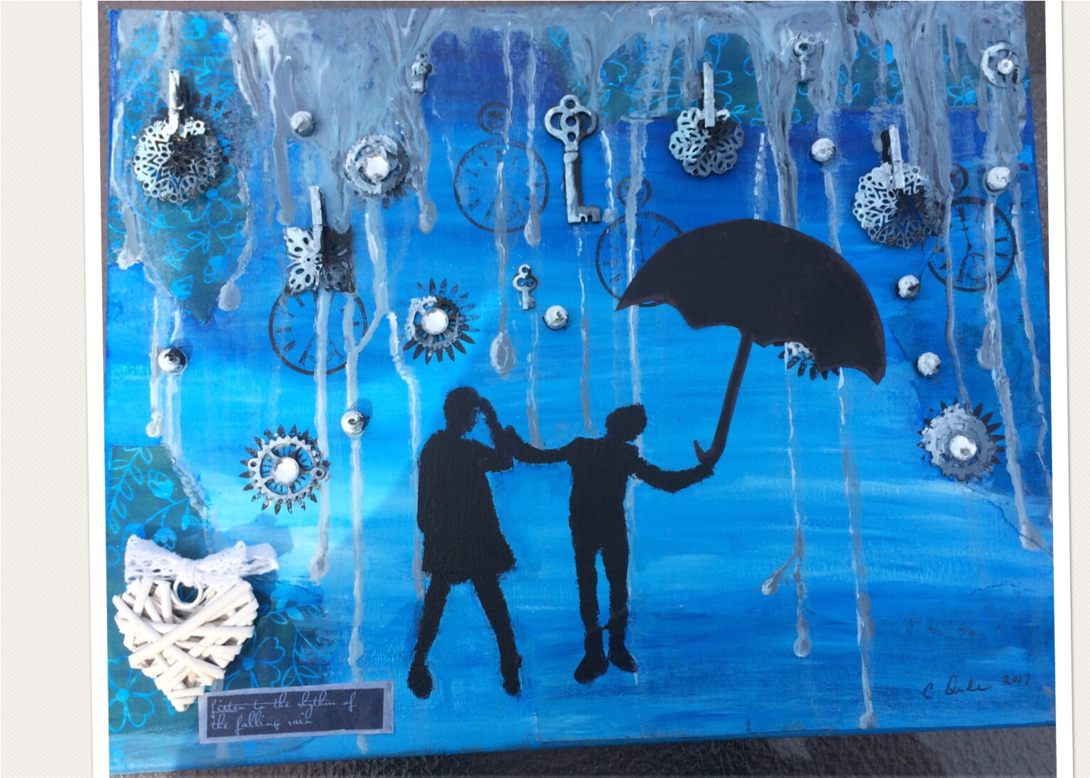 Mixed Media Steampunk Listen To Falling Mediasteampunk - Umbrella Clipart (1536x1536), Png Download