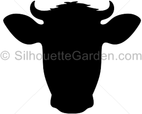 Cow Head Silhouette - Cow Head Vector Silhouette Clipart (640x480), Png Download
