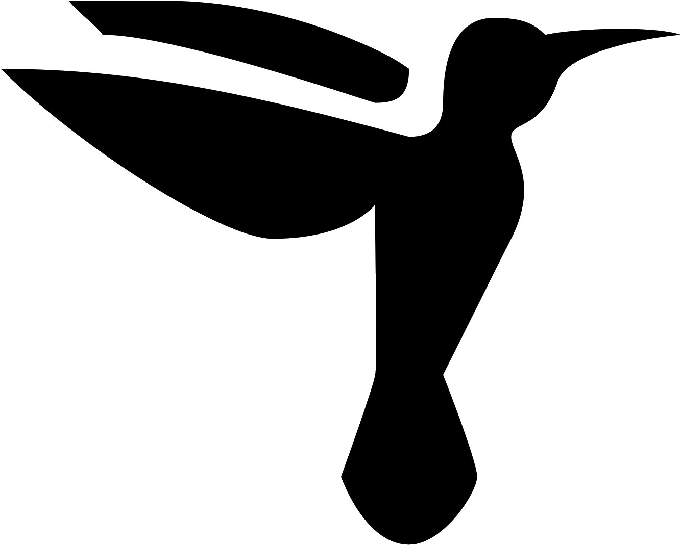 It's A Outline Of A Humming Bird As It Is Flying With Clipart (1334x1069), Png Download