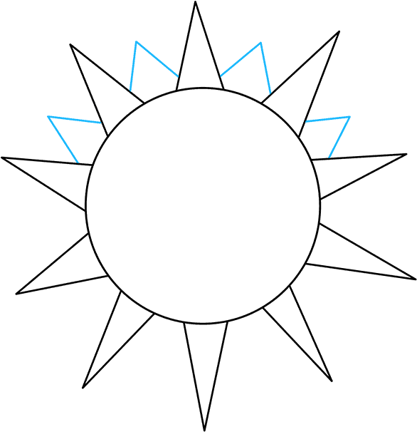 How To Draw Sun - Drawing Picture Of Sun Clipart (586x606), Png Download