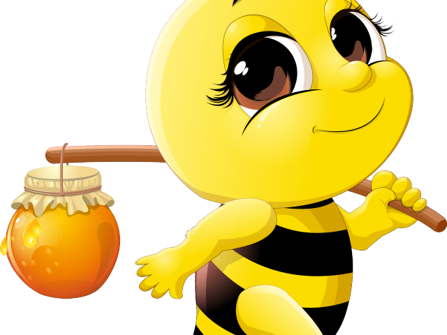 Bee Clipart Drinking - Bumble Bee Honey Clip Art - Png Download (640x480), Png Download