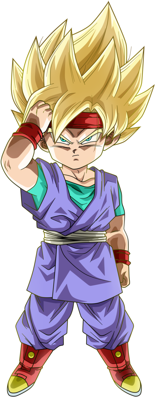 Junior Dragonball Png - Dragon Ball Goku Jr Ssj Clipart (591x1353), Png Download