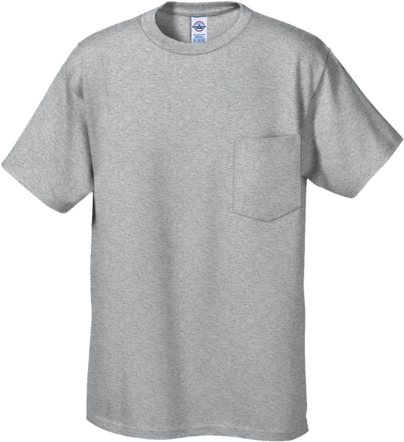 Blank T Shirt Png - Blank Gray Pocket T Shirt Clipart (600x900), Png Download