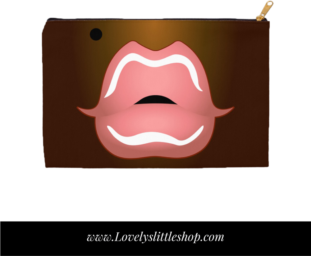 Pink Kiss Make Up Bag Lovely Little Shop Kissing Cute Clipart (1000x1000), Png Download