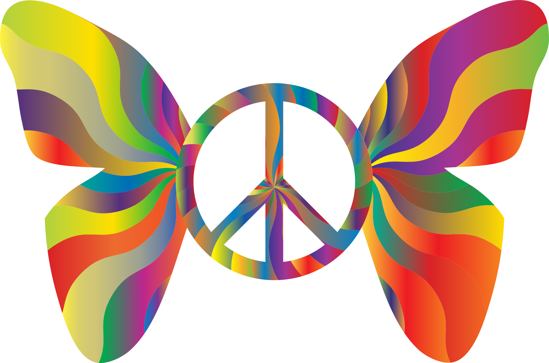 Groovy Peace Sign Butterfly - Peace And Love Logo Png Clipart Transparent Png (2224x1472), Png Download