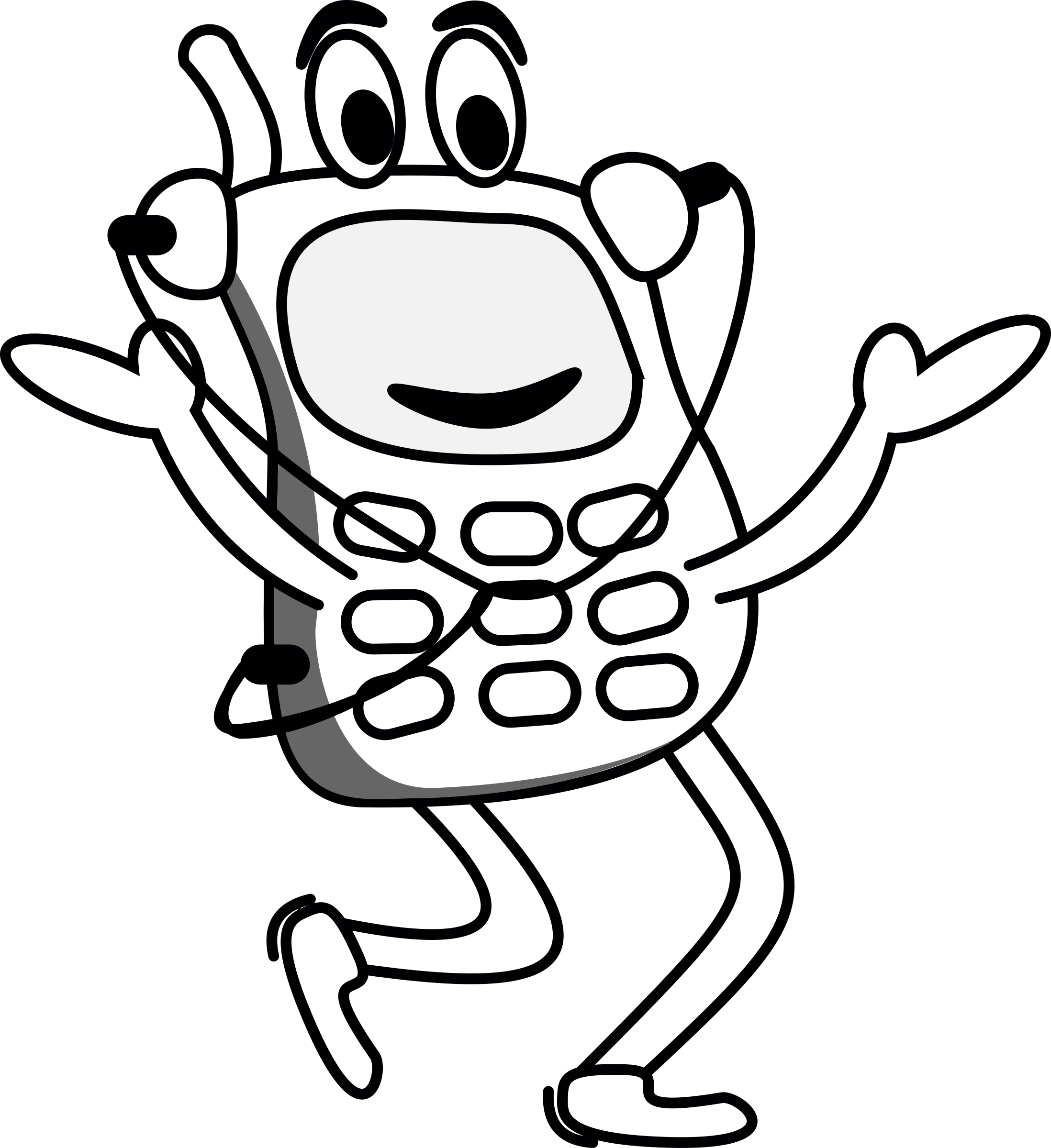 This Free Icons Png Design Of Mobile-phone - Cell Phones Black And White Clipart (2196x2400), Png Download
