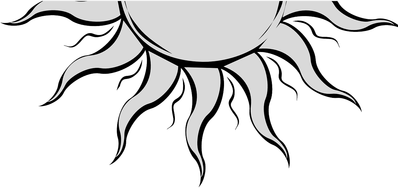 Sun Sunlight Summer Sunrays Png Image - Half Sun Clipart Transparent Png (1280x640), Png Download